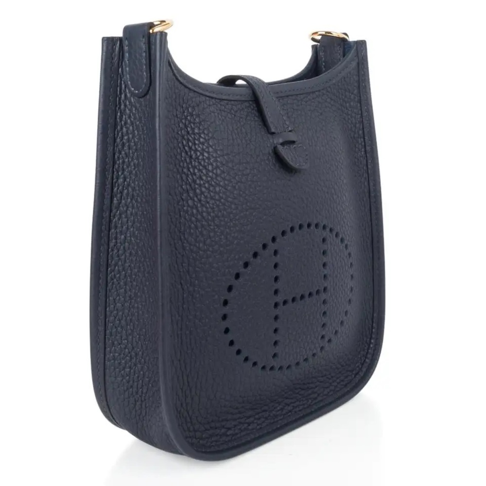Hermès Rare Clemence Evelyn TPM Long Strap Nuit Navy Blue XS